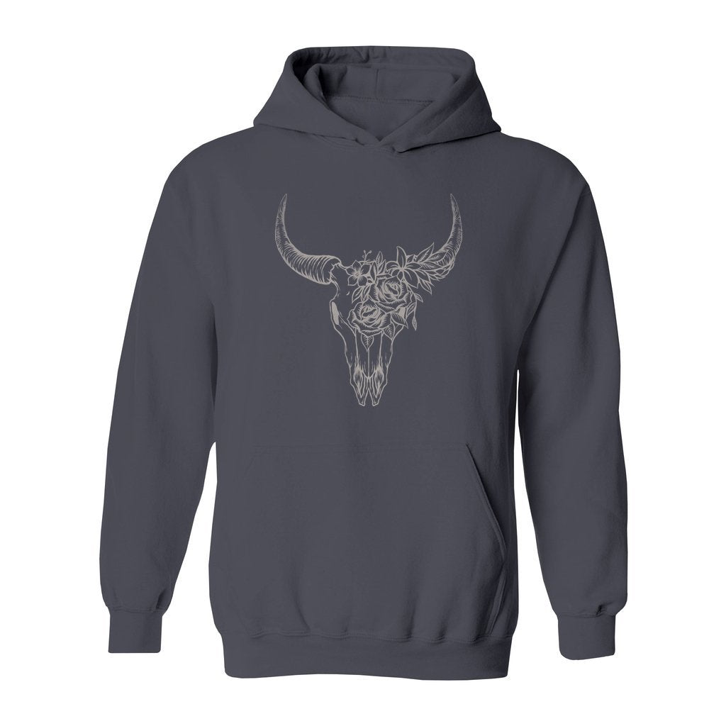 Boho Bull Skull Hoodie - Rue Mentana