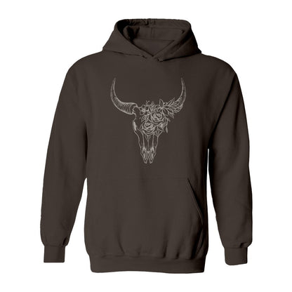 Boho Bull Skull Hoodie - Rue Mentana