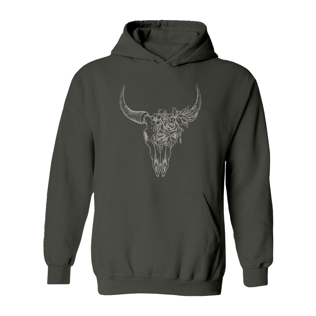Boho Bull Skull Hoodie - Rue Mentana