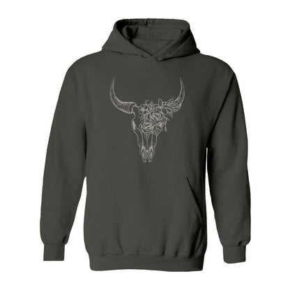 Boho Bull Skull Hoodie - Rue Mentana