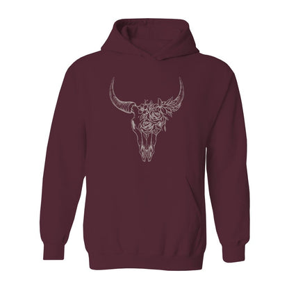Boho Bull Skull Hoodie - Rue Mentana