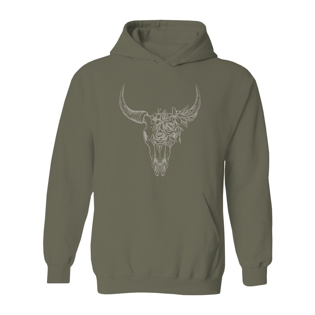 Boho Bull Skull Hoodie - Rue Mentana