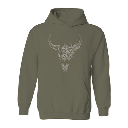 Boho Bull Skull Hoodie - Rue Mentana