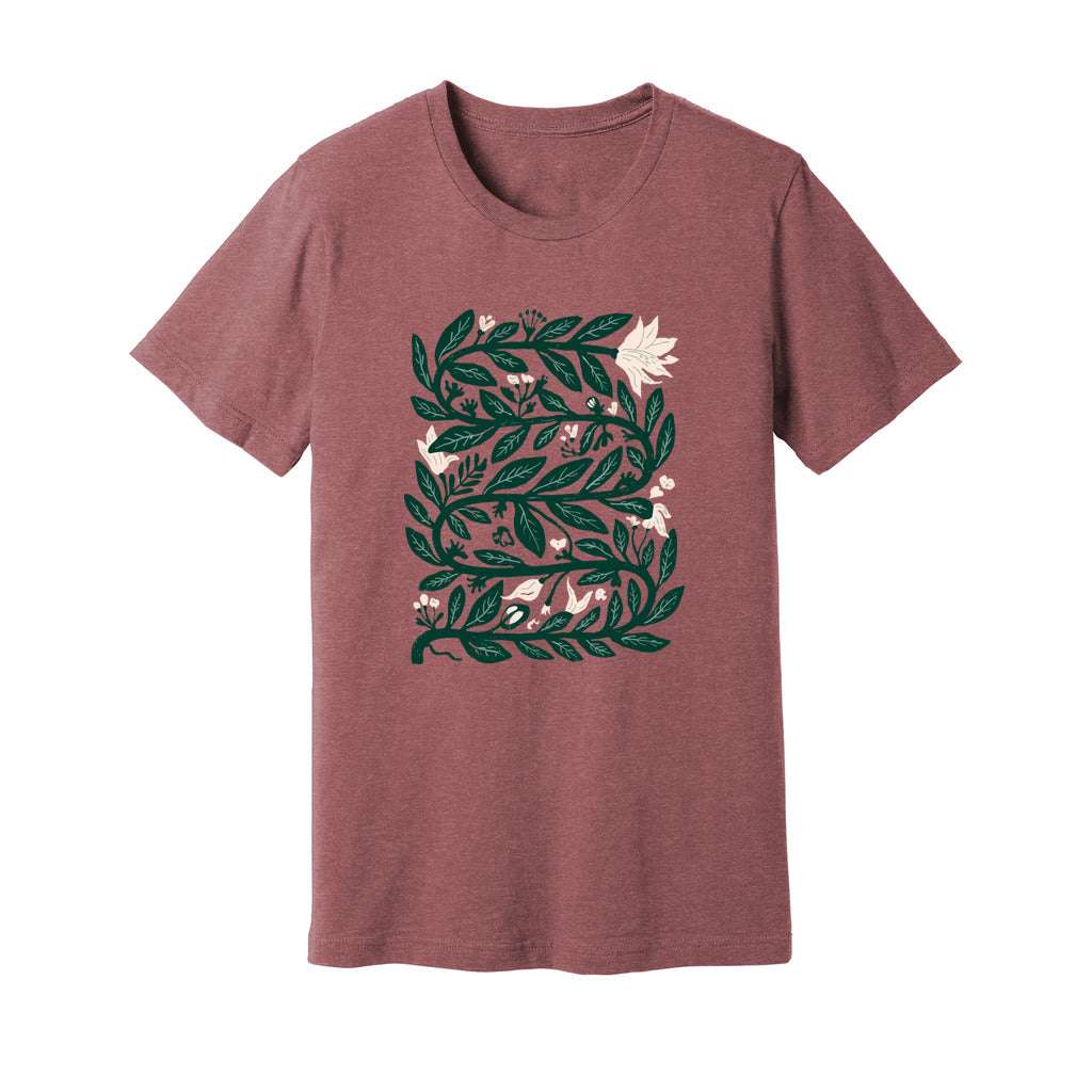 Intertwined Leaves & Flowers T-Shirt - Rue Mentana