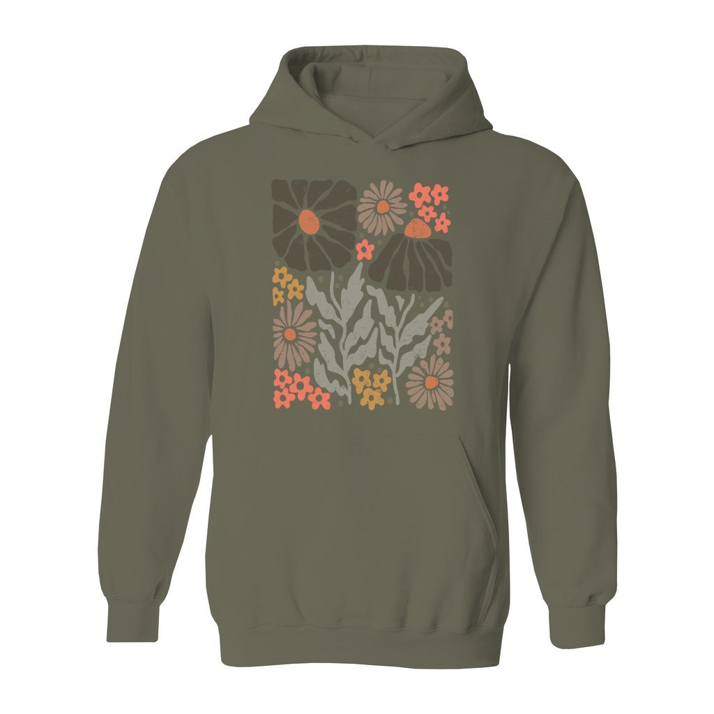Boho Abstract Flowers Hoodie - Rue Mentana