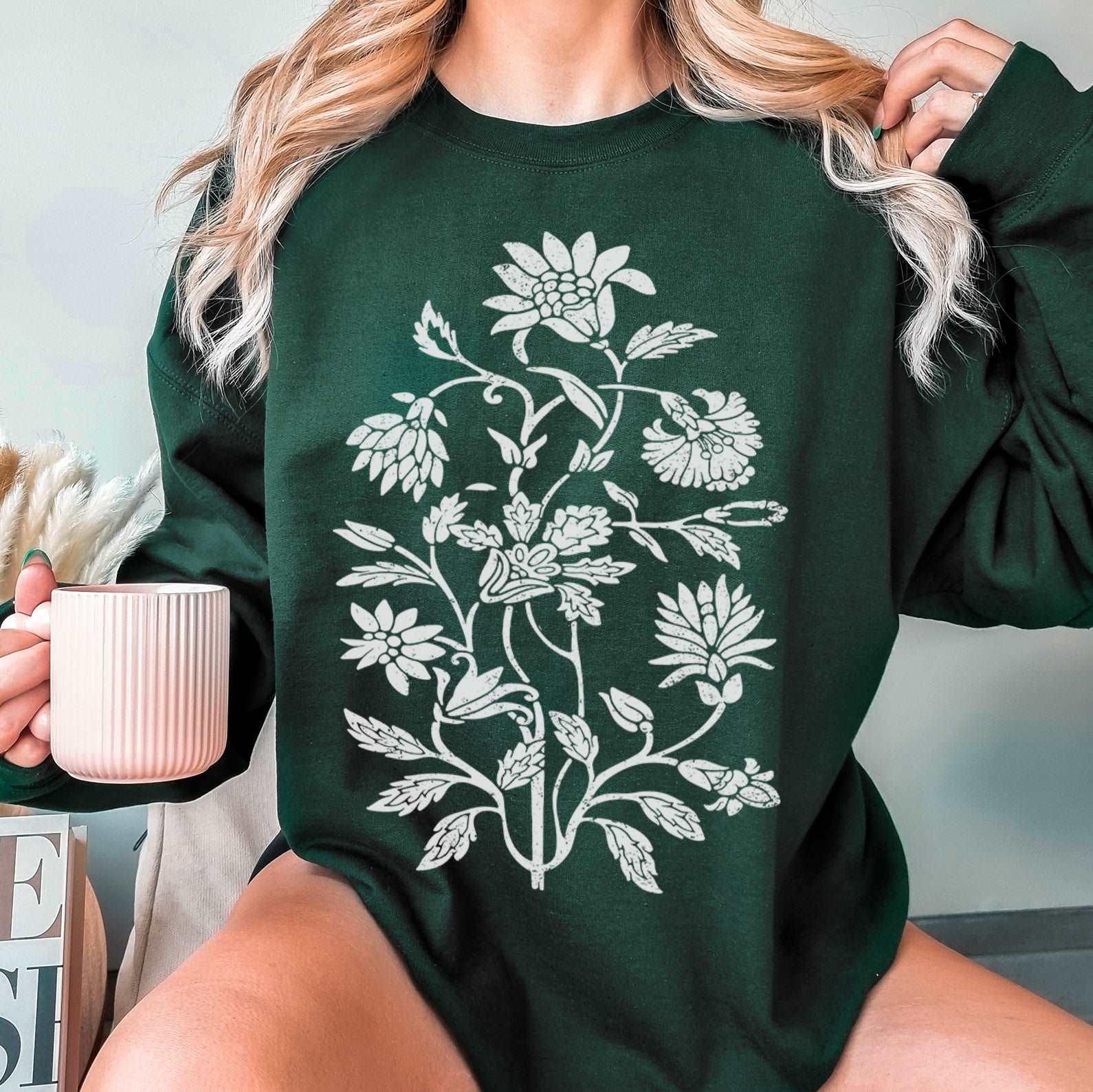 Vintage Folk Flowers Sweatshirt