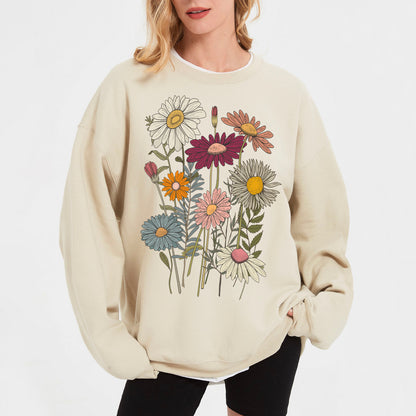 Retro Flowers Bouquet Sweatshirt