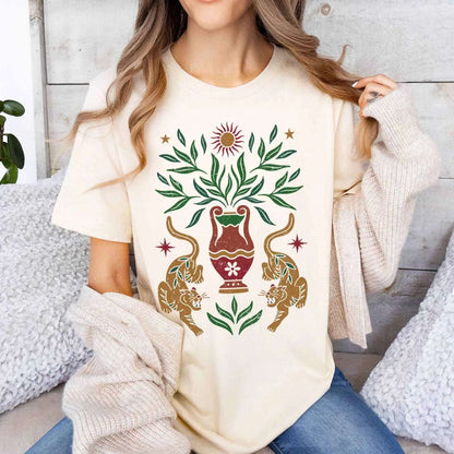 Boho Floral Tiger Sun Tee