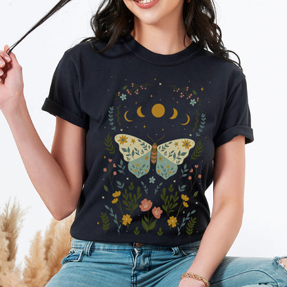 Boho Floral Butterfly T-Shirt