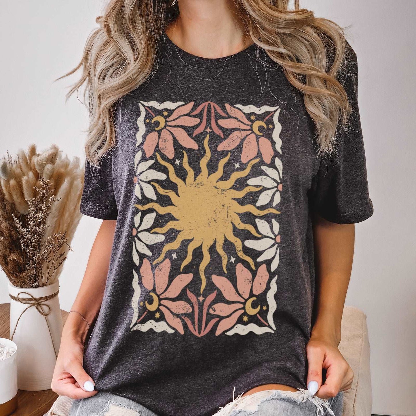 Boho Mystical Wild Flowers T-Shirt