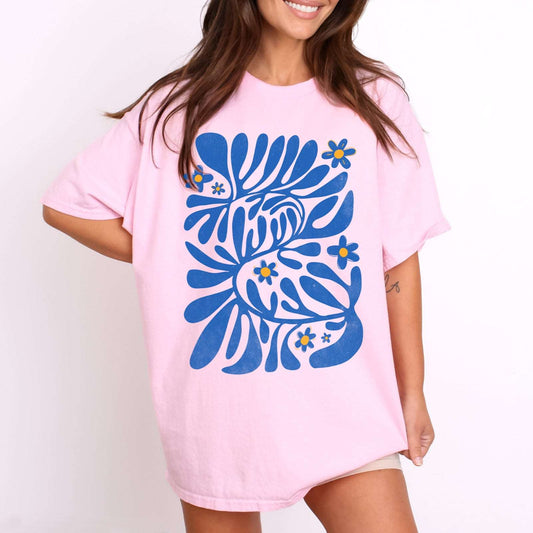 Blue Matisse Flowers T-Shirt