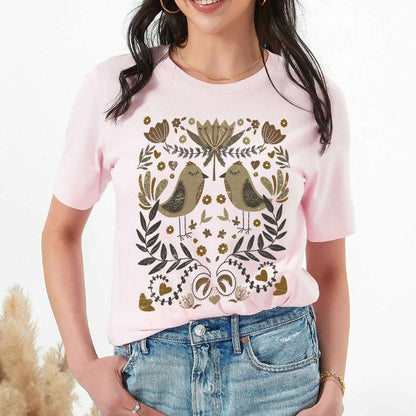 Bohemian Birds & Flowers Tee