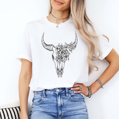 Boho Bull Skull T-Shirt